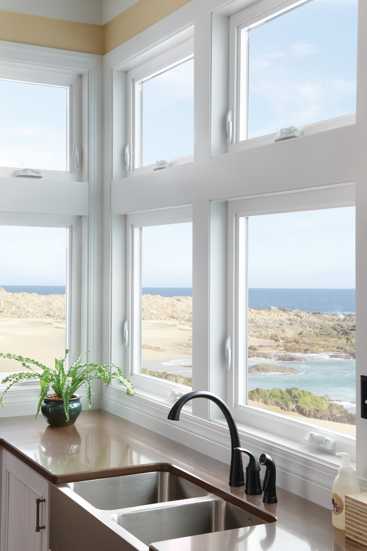 Tuscany windows with a water view